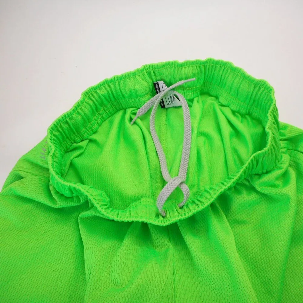 Nike Youth Size L Basketball Shorts Lime Green Mesh Pockets Athletic